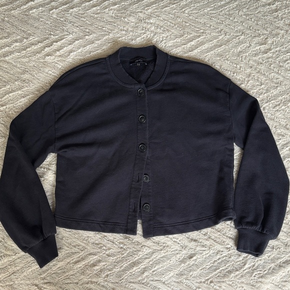 ME+EM Dramatic Sleeve Crop Knit Jacket Cardigan Black 6 - Picture 3 of 6